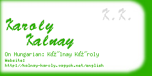 karoly kalnay business card